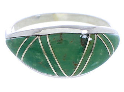Turquoise Inlay Genuine Sterling Silver Ring Size 6-3/4 ZX36281